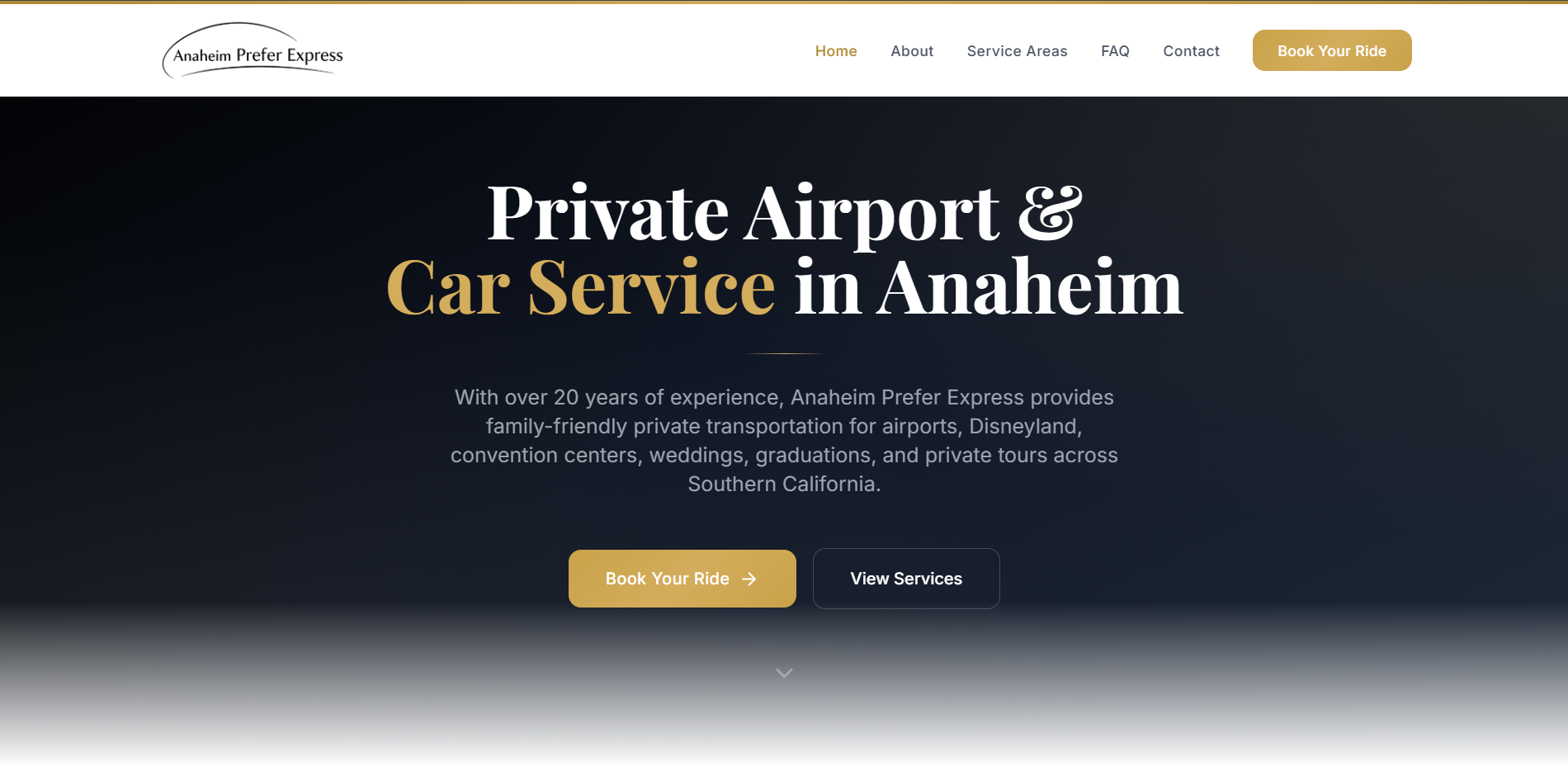 Anaheim Prefer Express website